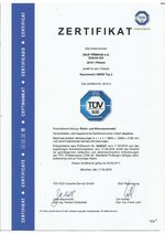 Certifikát TÜV modul 3x12 m