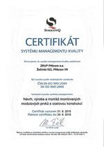 Certifikát ISO 9001:2008