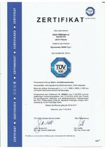 Certifikát TÜV modul 3x6 m